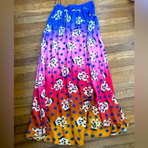 Farm Rio for Anthropologie Island maxi skirt with front tassel tie XXS gorgeous